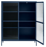 Bronco Wine Cabinet, Blue/Tempered Glass