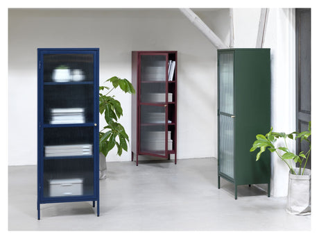 Bronco Vitrine Cabinet H160, Blue/Tempered Glass