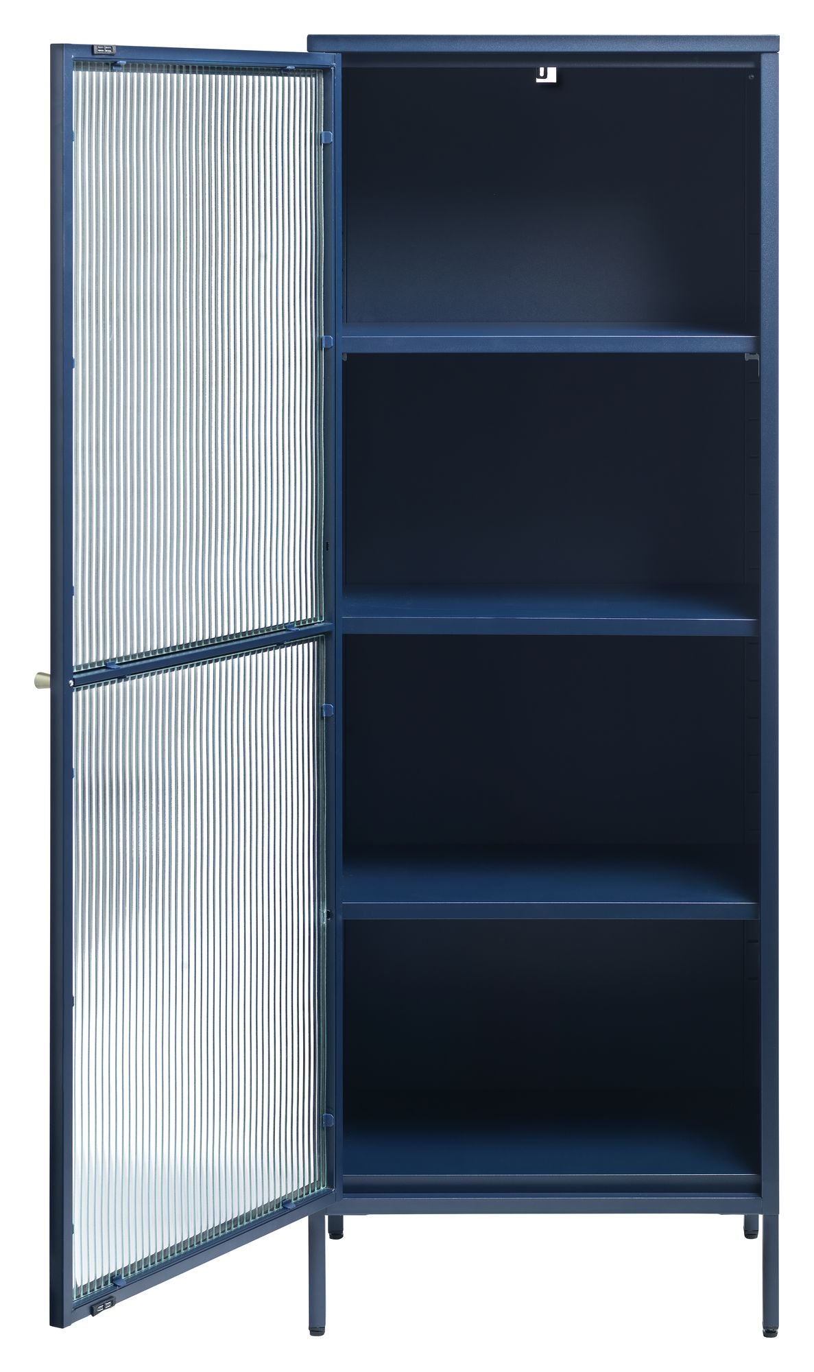 Bronco Vitrine Cabinet H160, Blue/Tempered Glass