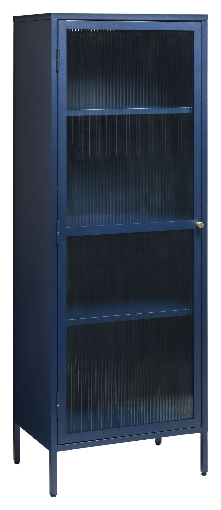 Bronco Vitrine Cabinet H160, Blue/Tempered Glass