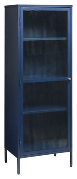 Bronco Vitrine Cabinet H160, Blue/Tempered Glass