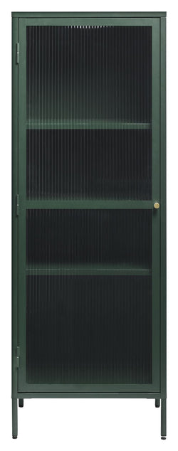 Bronco Vitrine Cabinet H160, Green/Tempered Glass