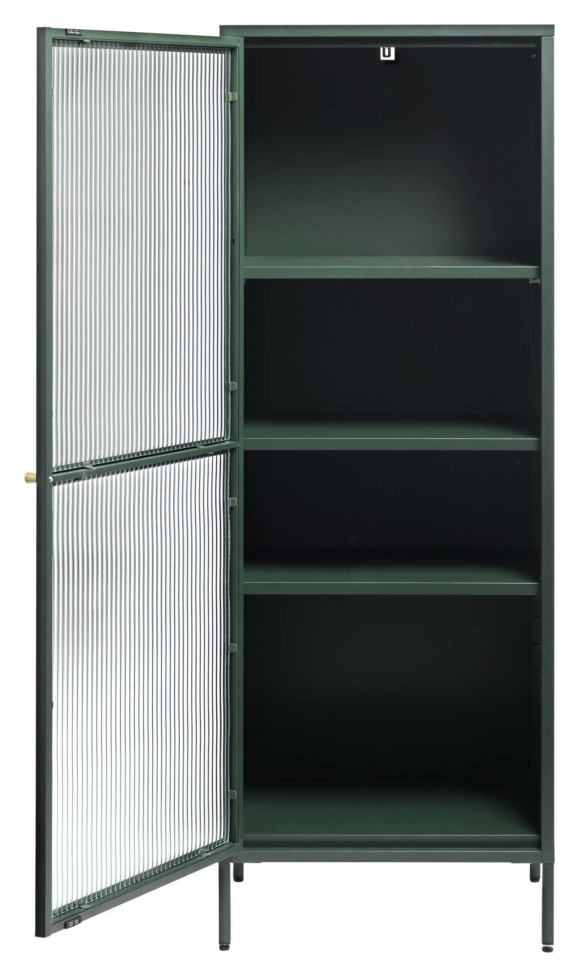 Bronco Vitrine Cabinet H160, Green/Tempered Glass