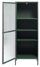 Bronco Vitrine Cabinet H160, Green/Tempered Glass