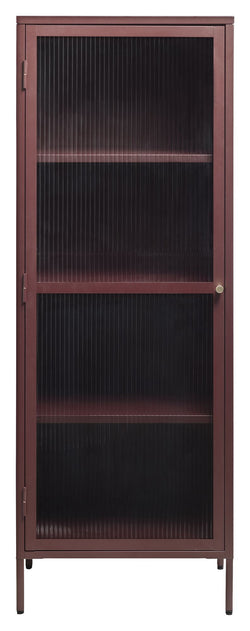 Bronco Vitrine Cabinet H160, Wine Red/Tempered Glass