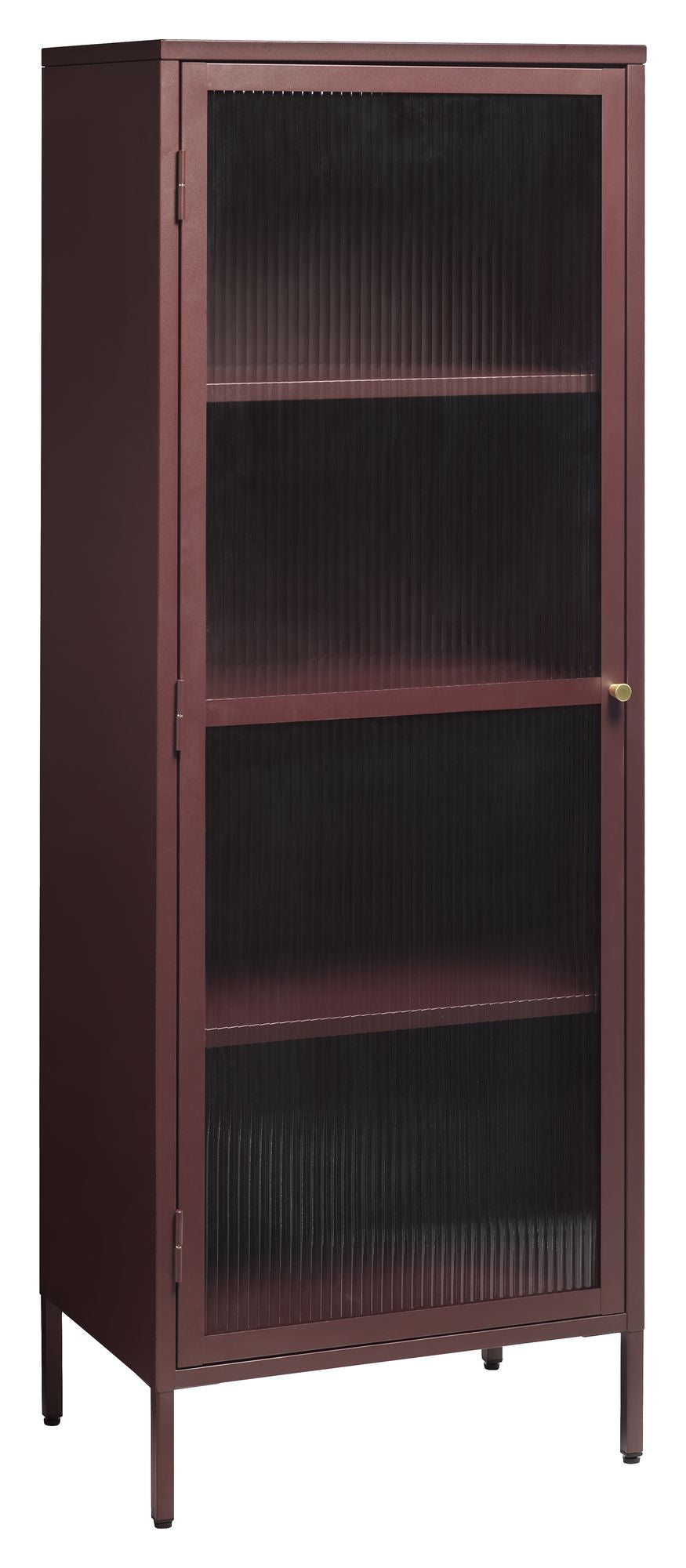 Bronco Vitrine Cabinet H160, Wine Red/Tempered Glass