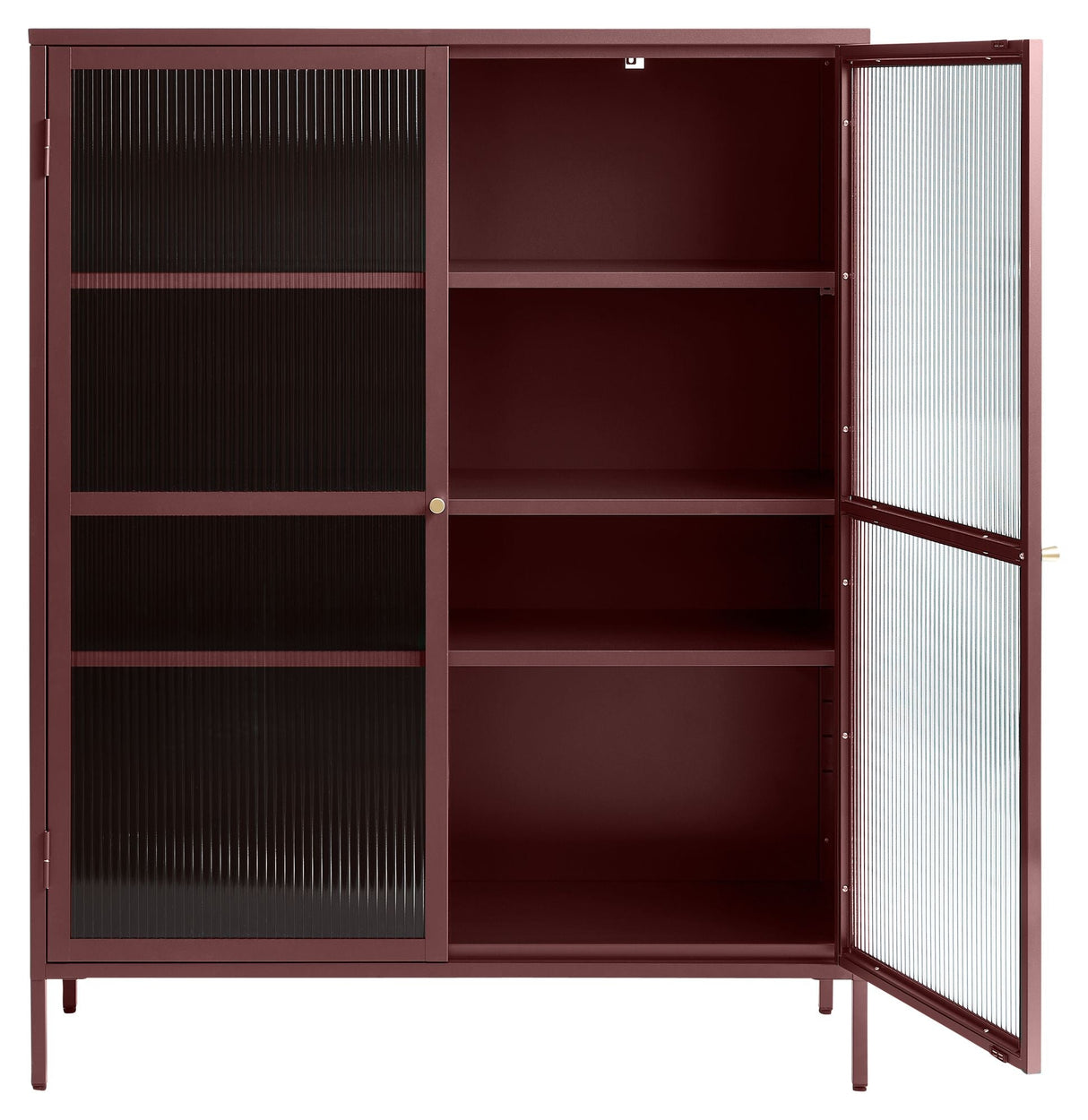 Bronco Wine Cabinet, Wine Red/Tempered Glass