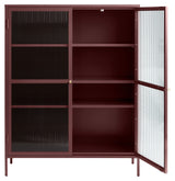 Bronco Wine Cabinet, Wine Red/Tempered Glass