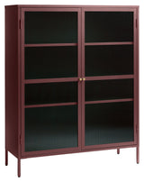 Bronco Wine Cabinet, Wine Red/Tempered Glass