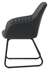 Brooks Dining chair with armrests, Dark gray PU