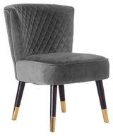 Grindstone Lounge Chair, Gray Velvet