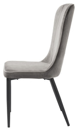 Hudson Dining Chair, Gray Velvet