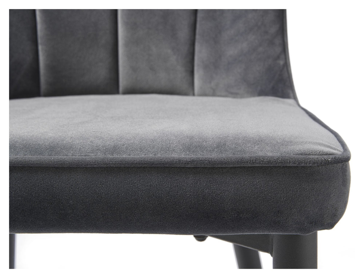 Hudson Dining Chair, Gray Velvet