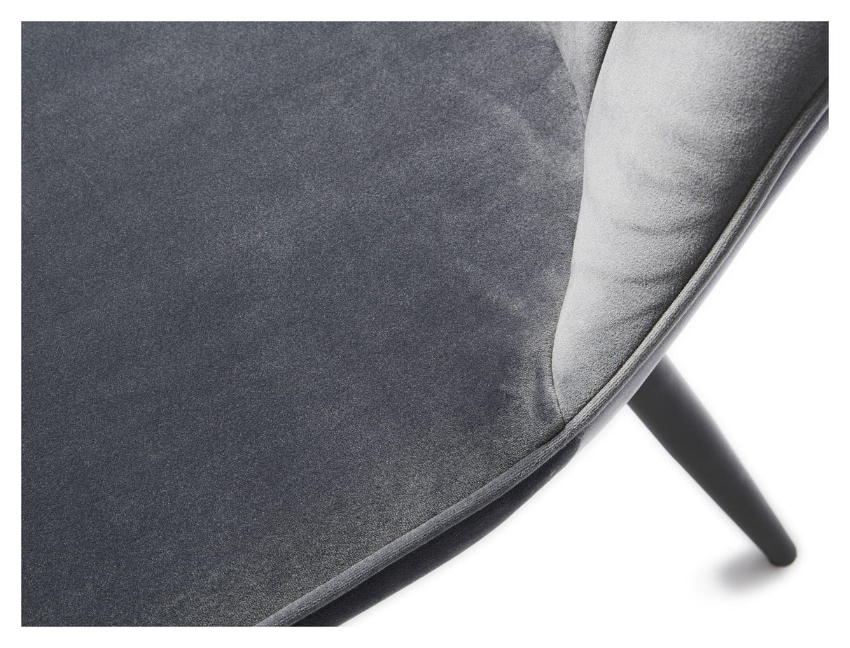 Hudson Dining Chair, Gray Velvet