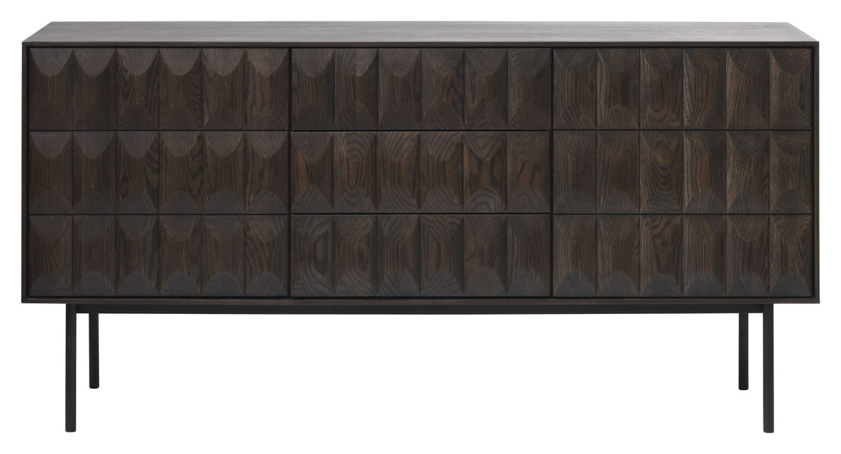 Latina Sideboard w. 3 sections, Dark stained oak