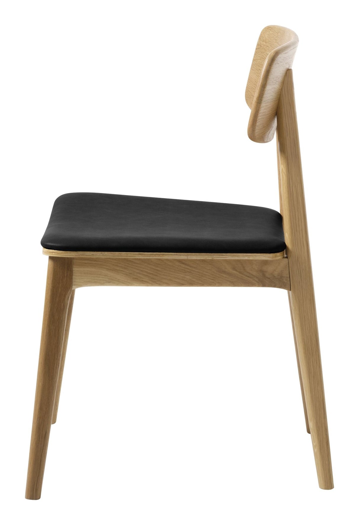 Livo Dining Chair, Natural Oak, Black PU