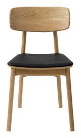 Livo Dining Chair, Natural Oak, Black PU