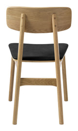 Livo Dining Chair, Natural Oak, Black PU