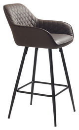 Milton bar stool SH: 67cm, Brown PU