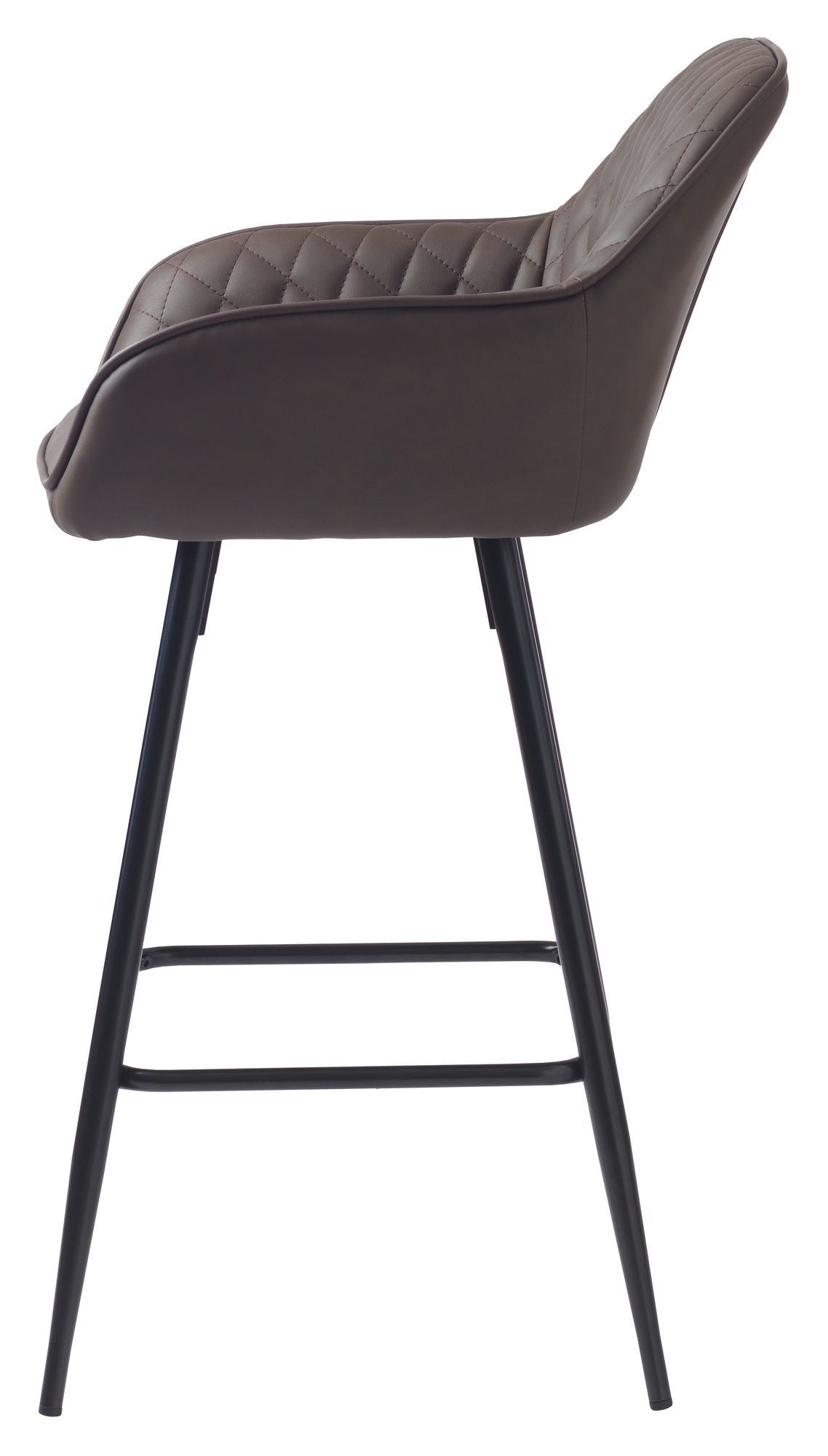 Milton bar stool SH: 67cm, Brown PU