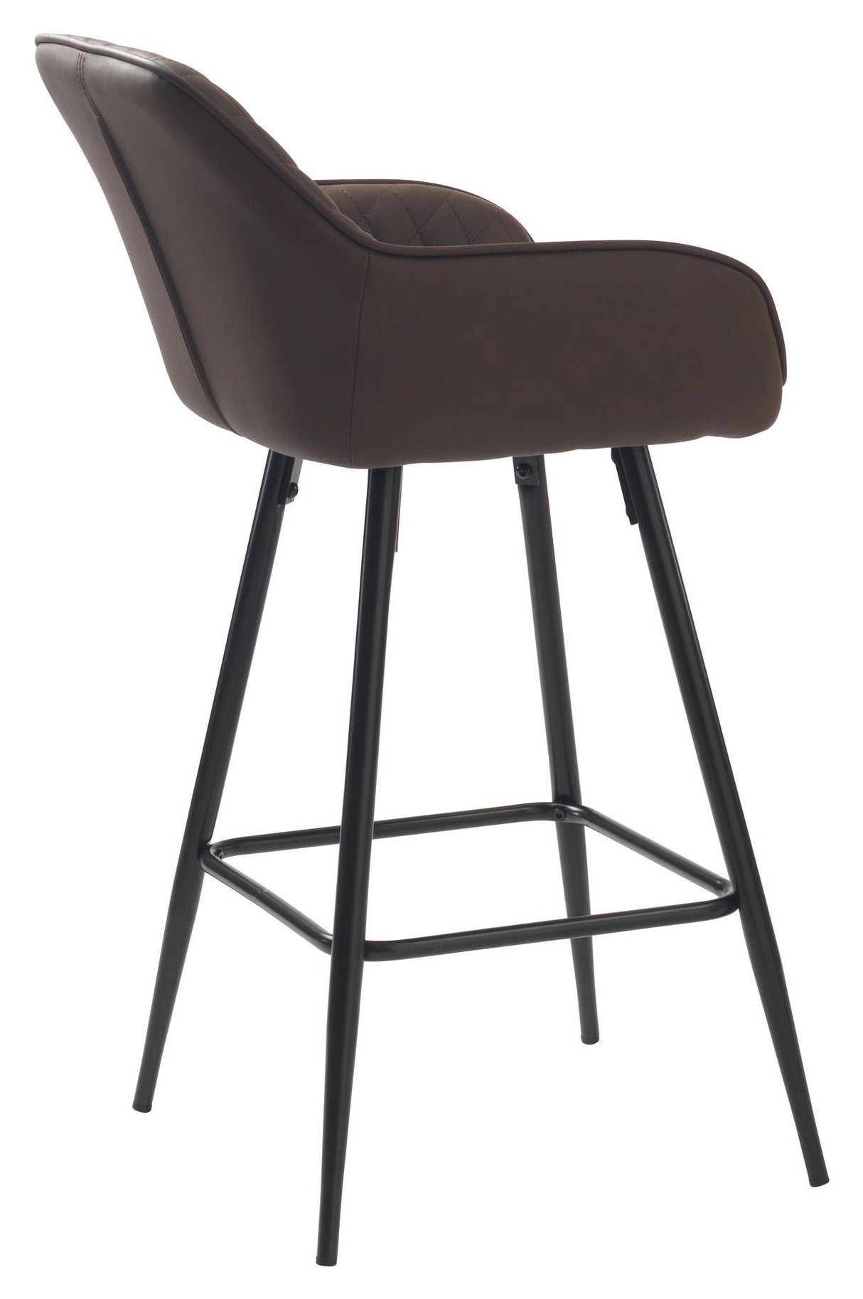 Milton bar stool SH: 67cm, Brown PU