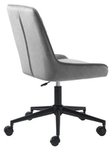 Milton Office Chair, Gray velvet