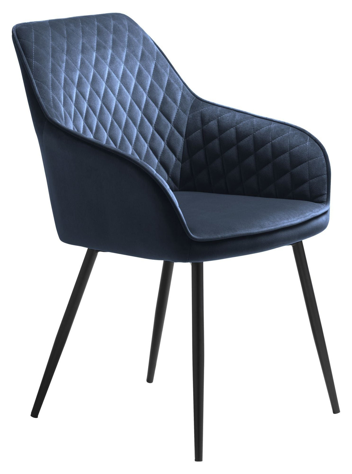 Milton Dining chair with armrests, Blue Velvet