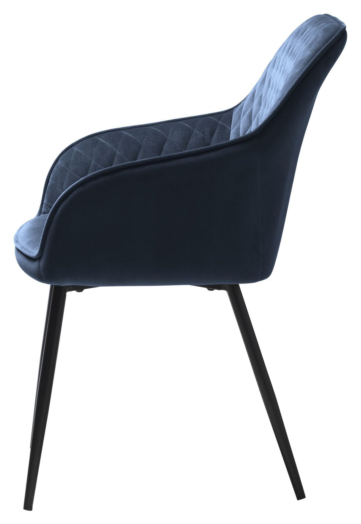 Milton Dining chair with armrests, Blue Velvet