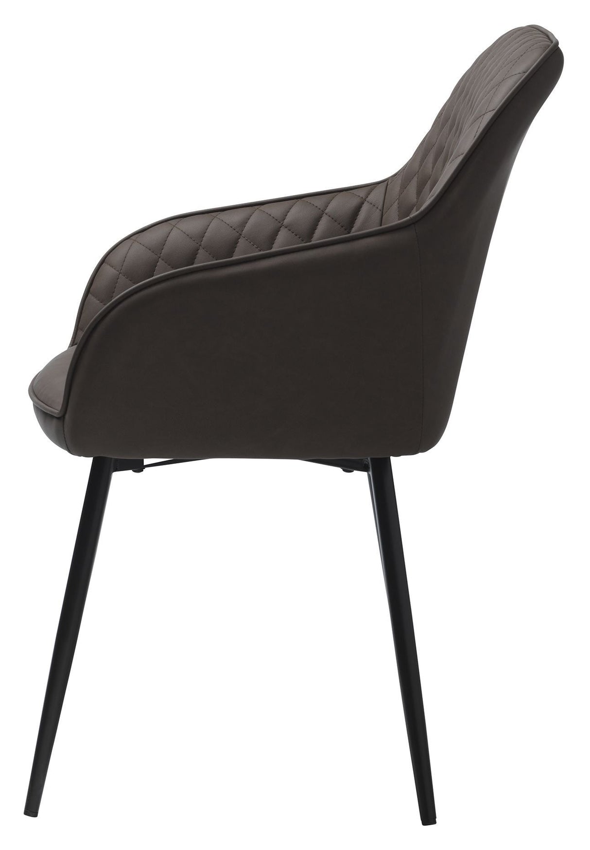 Milton Dining chair with armrests, Brown PU