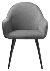 Minto Dining chair with armrests, Gray Fabric