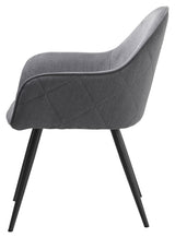 Minto Dining chair with armrests, Gray Fabric