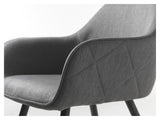 Minto Dining chair with armrests, Gray Fabric