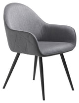 Minto Dining chair with armrests, Gray Fabric