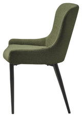 Ontario Dining Chair, Dark Green Bouclé