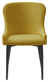 Ontario Dining Chair, Mustard Bouclé