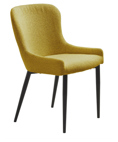 Ontario Dining Chair, Mustard Bouclé