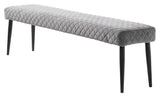 Ottowa bench, gray velvet