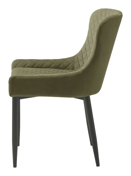 Ottowa Dining Chair, Olive-green velvet