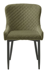 Ottowa Dining Chair, Olive-green velvet