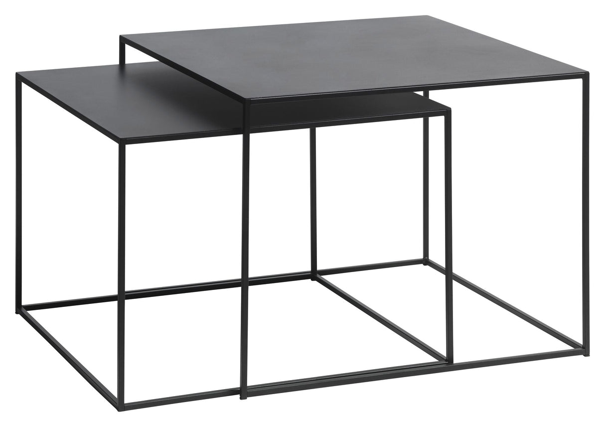 Pebble Deposit Tables Black Metal, 65/60x65/60