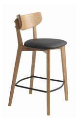 Pero Bar stool, Oak w. Black PU seat, SH 67cm, SH: 67cm