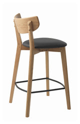 Pero Bar stool, Oak w. Black PU seat, SH 67cm, SH: 67cm