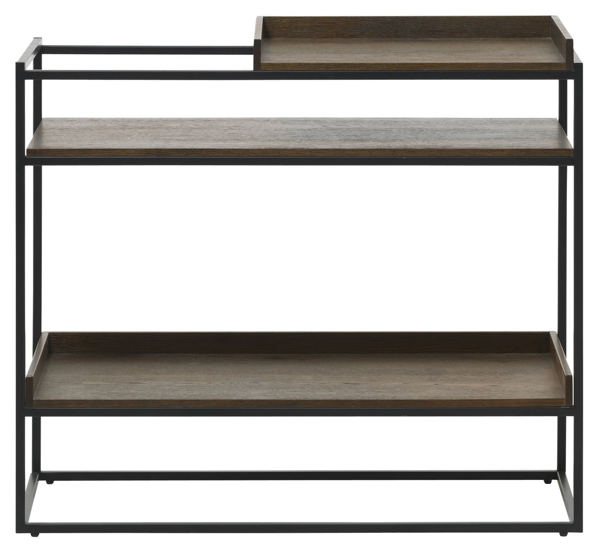 Milan Console Table Smoked Oak Veneer/Black Metal