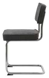 Rupert Dining Chair, Gray Velvet/Chrome