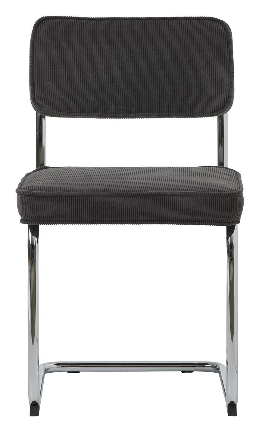 Rupert Dining Chair, Gray Velvet/Chrome