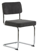 Rupert Dining Chair, Gray Velvet/Chrome