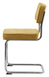 Rupert Dining Chair - Yellow Velvet/Chrome