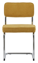 Rupert Dining Chair - Yellow Velvet/Chrome