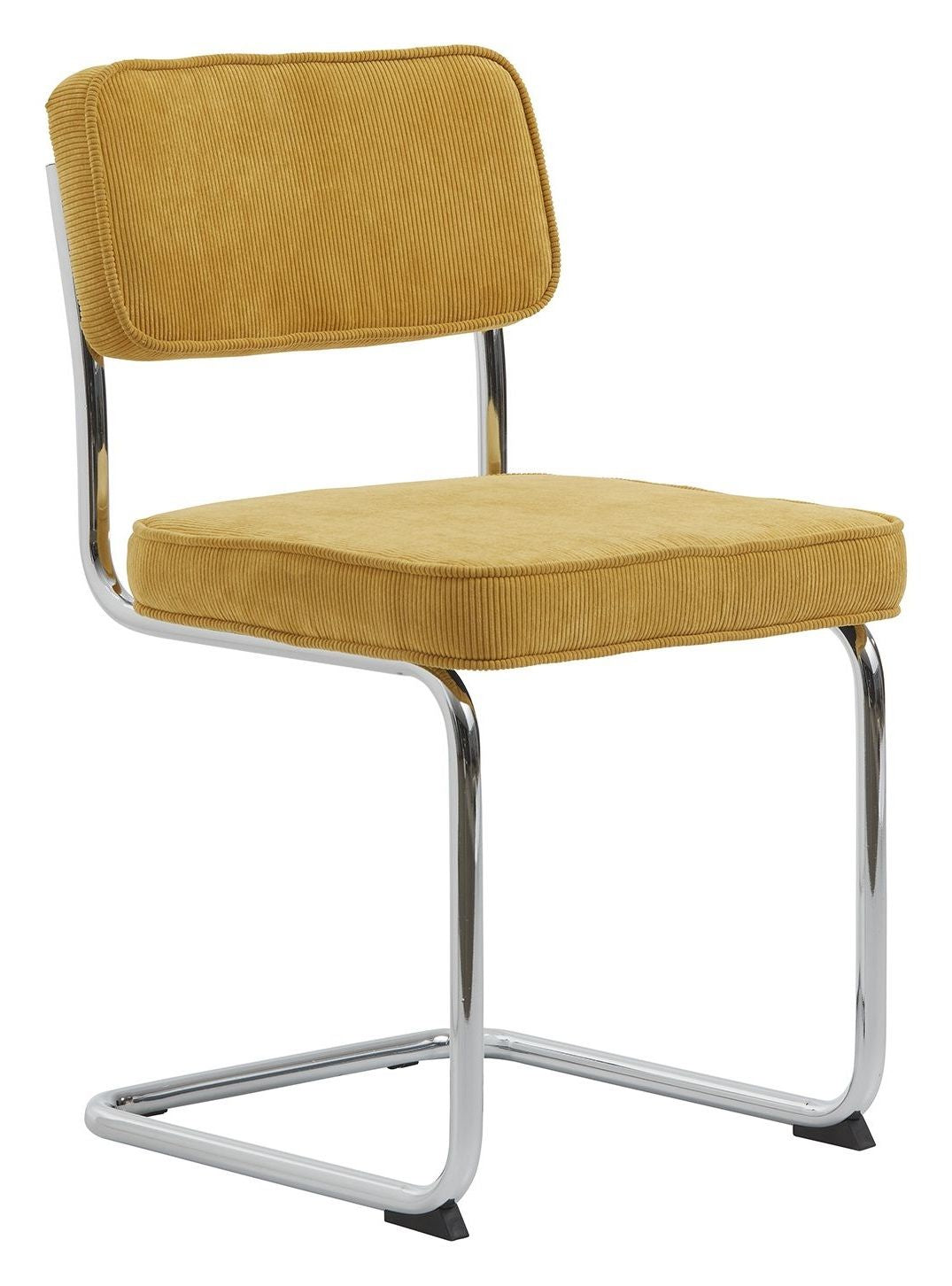 Rupert Dining Chair - Yellow Velvet/Chrome