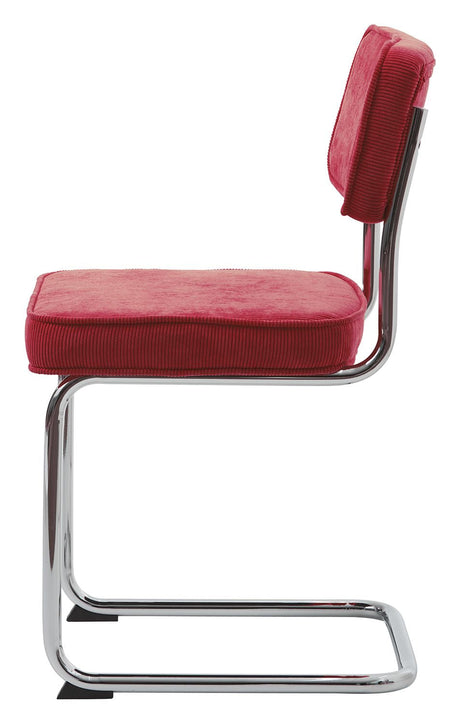 Rupert Dining Chair - Red Velvet/Chrome